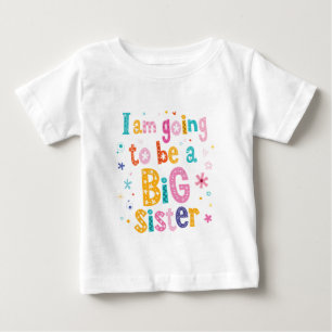 Bold Big Sister Colorful Syskon Reveal Announceme T Shirt