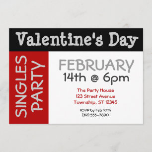 Bold & BIG Valentines Day Singles Party-Inbjudning Inbjudningar