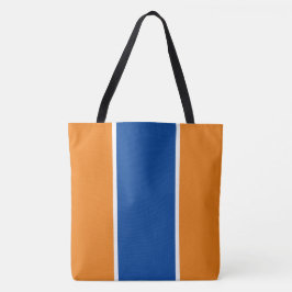 Bold blå Orange Vit Lodrät Rand Tygkasse