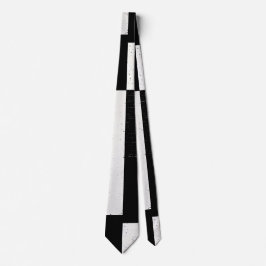 Bold Black and White Artistic Grid Neck Tie Slips