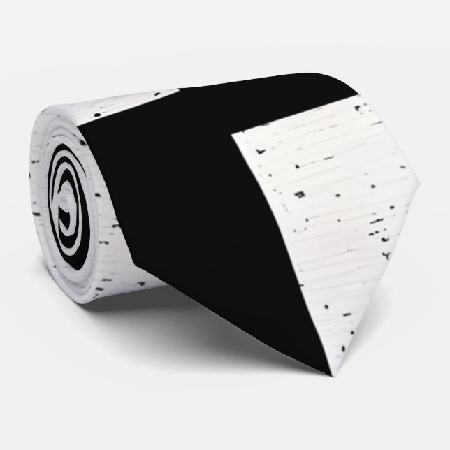 Bold Black and White Artistic Grid Neck Tie Slips (Rullad)