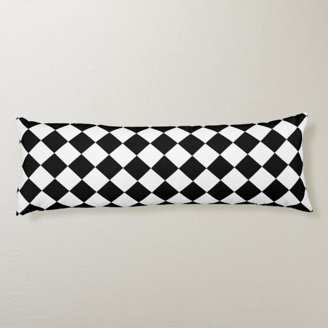 Bold Black and White Chevron Pattern Classic Kroppskudde (Baksidan)