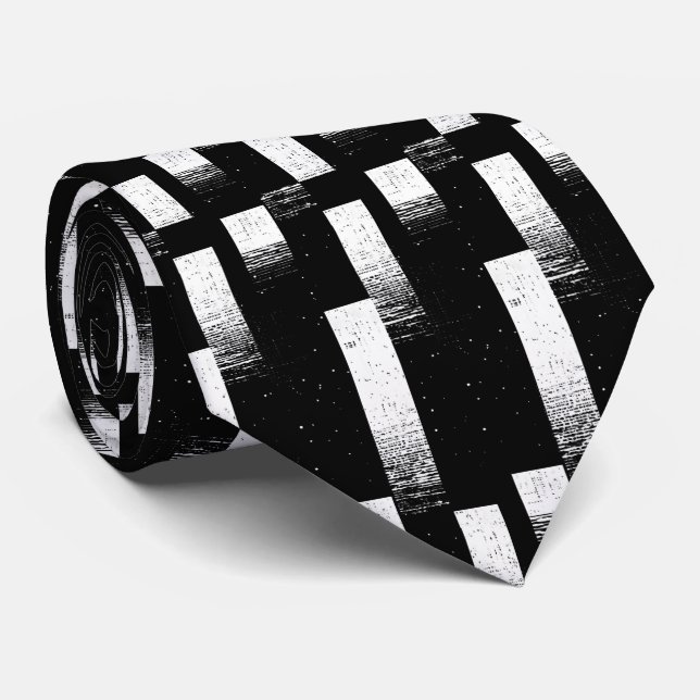 Bold Black and White Lodrät Pub Design Neck slips (Rullad)