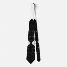Bold Black and White Speckled Diamond Neck Tie Slips