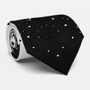 Bold Black and White Speckled Diamond Neck Tie Slips