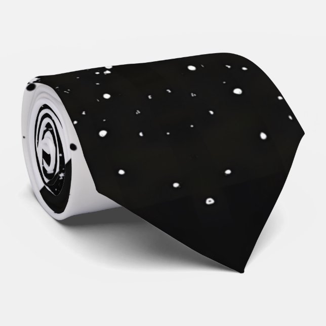 Bold Black and White Speckled Diamond Neck Tie Slips (Rullad)