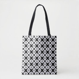Bold Black and White Symmetrical Arabesque Pattern Tygkasse