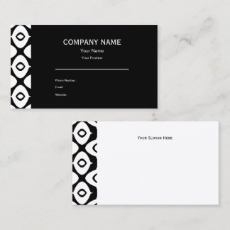 Bold Black and White Symmetrical Arabesque Pattern Visitkort