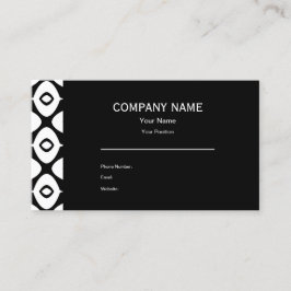 Bold Black and White Symmetrical Arabesque Pattern Visitkort