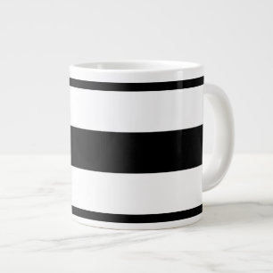 Bold Black and White Vågrät Rand Jumbo Mugg