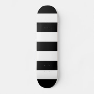 Bold Black and White Vågrät Rand Skateboard Bräda 21,5 Cm