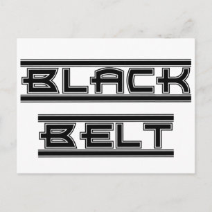 Bold Black Bälte Rank Promotion Test-inbjudan Inbjudan Vykort