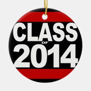 Bold Black Block-klass 2014 Studenten Julgransprydnad Keramik