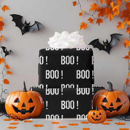 Bold Black "BOO"! Halloween Presentpapper