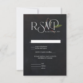 Bold Black Botanical Bröllop OSA Card Kort