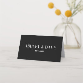 Bold Black Bröllop Place Card Placeringskort