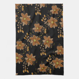 Bold Black Brown och guld Kökshandduk