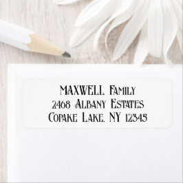 Bold Black Elegant Typography Family Namn Returadress Etikett