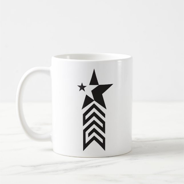 Bold Black Geometric Star Kaffemugg (Vänster)