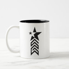 Bold Black Geometric Star Två-Tonad Mugg