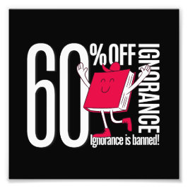 Bold Black Ignorance Banned Book Character Academi Fototryck