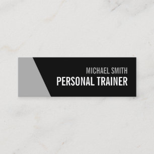 Bold Black och Grått Personal Trainer Mini Visitkort