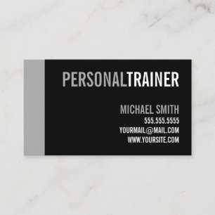 Bold Black och Grått Personal Trainer Visitkort