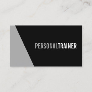 Bold Black och Grått Personal Trainer Visitkort