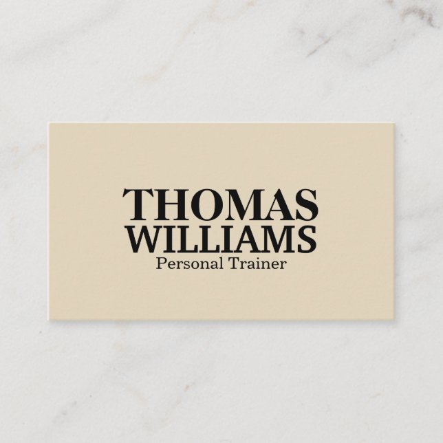 Bold Black och Grått Personal Trainer Visitkort (Framsida)