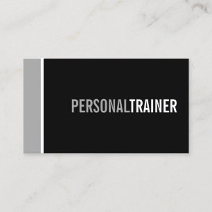 Bold Black och Grått Personal Trainer Visitkort