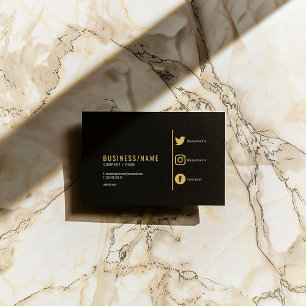 Bold Black och guld social medieikoner Visitkort