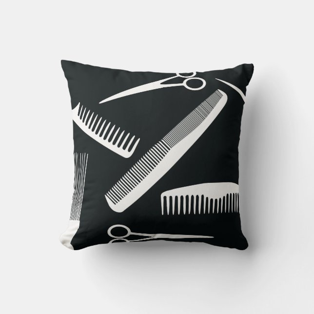 Bold Black och White Salon Mode Kudde (Framsida)