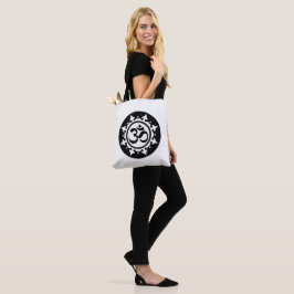 Bold Black Om Circle Symbol Boho Tygkasse