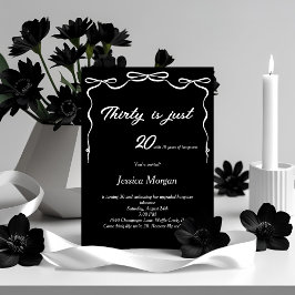 Bold Black & White 30års födelsedag-inbjudan Inbjudningar