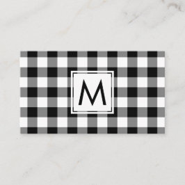 Bold Black White Buffalo Play Mönster Monogram Visitkort