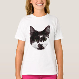 Bold Black & White Cat Face | Graphic T Shirt