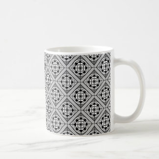Bold Black & White Medalion Designer Coffee Mugg #