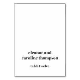 Bold Black White Retro Personligt bröllp-montering Bordsnummer