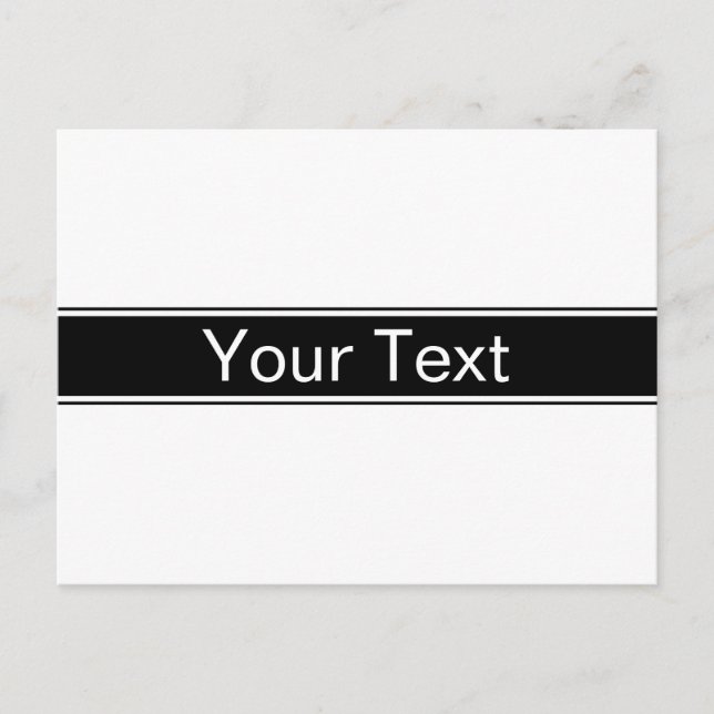 Bold Black & White Stripe Editable Text Helg Vykort (Framsida)
