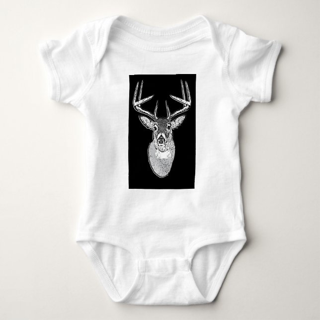 Bold Black White Svan Hjort T-shirt (Framsida)