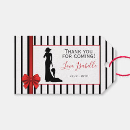 Bold Black & White-TACK! Gift Märkre Presentetikett