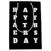Bold Black White Typography Lycklig Fars dag