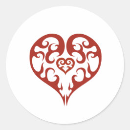 Bold Blasing Fire Red Heart-design Runt Klistermärke