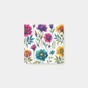 Bold Blommigt Blooms Vår och Summer Post-it Block
