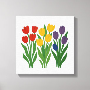 Bold Blommigt Design Tulip Wall Art Canvastryck