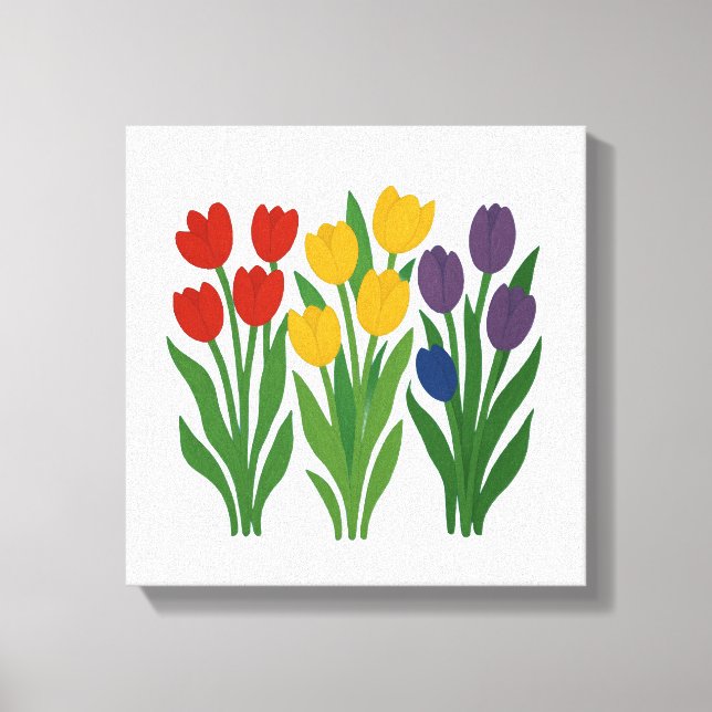 Bold Blommigt Design Tulip Wall Art Canvastryck (Framsida)