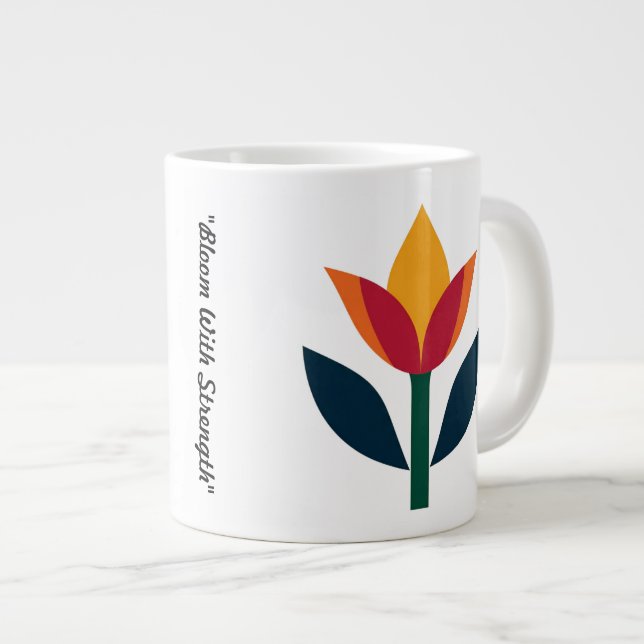 "Bold Blommigt Harmony" Jumbo Mugg (Framsida höger)