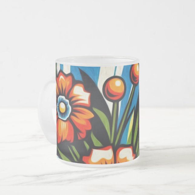 Bold Bloom Frostad Glasmugg (Framsida vänster)