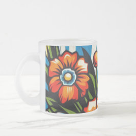 Bold Bloom Frostad Glasmugg