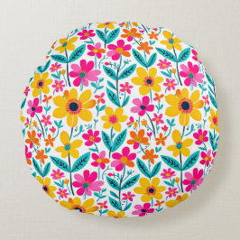 Bold Bloom  Rund Kudde